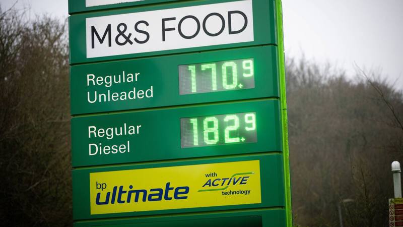 Price board at SAINSBURYS PURLEY WAY